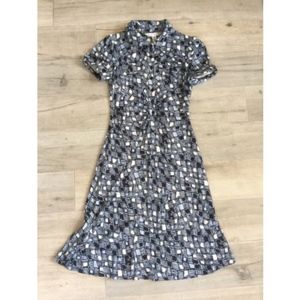 Diane von Furstenberg- Blue & Black Silk Dress